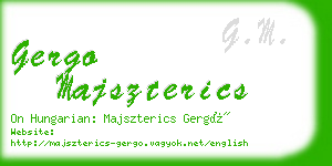 gergo majszterics business card